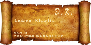 Daubner Klaudia névjegykártya